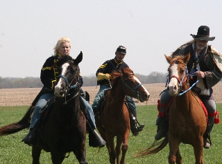 The horses express doubt at the harmlessness of gunfire